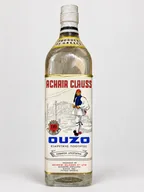 Achaia Clauss Ouzo — costumed-figure label (B0054)