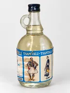 Tsantali costume-label handled bottle — probable ouzo (B0076)